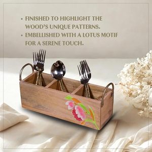 Stylish Wooden Printed Utensil Holder Low Price Stand for Kitchen <b>Tools</b> and Cutlery Printed Wooden Utensil Holder - Product Image 6