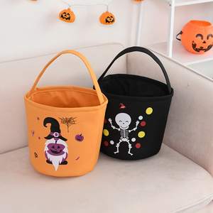 Cubo de truco o trato de Halloween, cesta de dulces de calabaza de Halloween, cubos, bolsas de regalo reutilizables para niños, suministros para fiestas de Halloween, OEM - Product Image 6