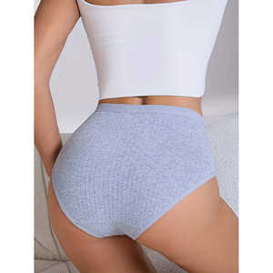 กางเกงในไร้ตะเข็บแบบซี่โครง 8 ชิ้น สำหรับผู้หญิง เอวสูง ไซส์ XL ชุดชั้นในเรียบง่าย สวมใส่สบาย ระบายอากาศได้ดี ยืดหยุ่น ชุดชั้นในและกางเกงใน - Product Image 4