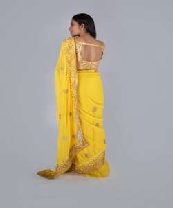 Auto conçu fête porter Designer soie brodé Saree avec chemisier pièce marché de gros bas prix en vrac Sari dames porter 500 ethnique - Product Image 2