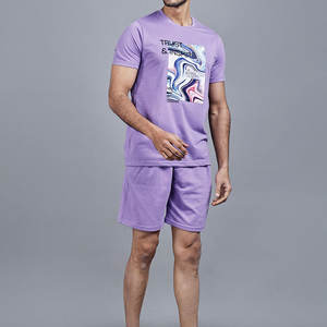 Ensemble de vêtements de sport d'été respirants à séchage rapide pour hommes de grande taille, haut à manches courtes et short de sport - Product Image 3