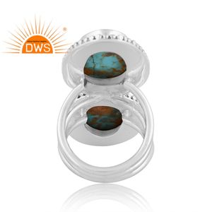 Vente chaude oxydé en argent Sterling naturel Kingman Turquoise pierre précieuse bague de déclaration bijoux personnalisés pour les femmes cadeau pour elle - Product Image 4