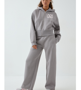 Conjunto Deportivo de Invierno para Mujer, Ropa Deportiva con Capucha de Poliéster, Estilo Urbano, Holgado, con Estampado, para Uso Diario, Gimnasio, Entrenamiento, 2 Piezas - Product Image 5