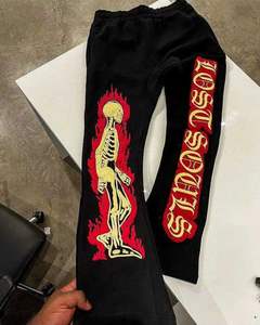 Rafel Mart Industries ชุดวิ่งแนวสตรีทแวร์ของผู้ชายโลโก้กำหนดเอง3D สำหรับพิมพ์พัฟขนแกะกางเกงบาน - Product Image 3