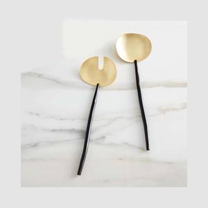 Couverts de serveur en acier de haute qualité avec vaisselle polie miroir doré Serveur à salade sûr avec poignée ronde - Product Image 3