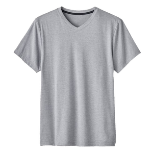 Unisex Basic <b>V</b>-Neck T-Shirt Casual Short Sleeve 100% Cotton 180 Grams Fabric Weight Solid Pattern Regular <b>Fit</b> Breathable - Product Image 5