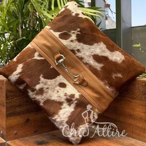 Vente chaude véritable cuir de vachette carré coussin de chaise Vintage avec ton argent cheval Bit matériel coussin coussin salle à manger banc siège - Product Image 1