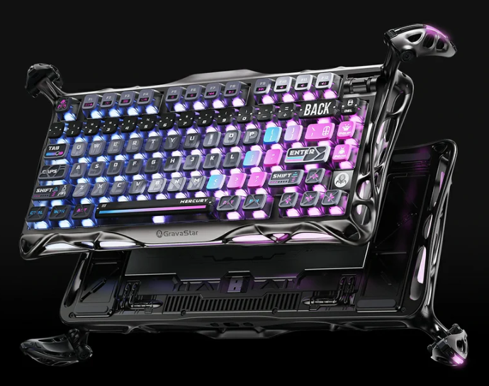Custom Mechanical Keyboard Gravastar Mercury K1Pro Tri-Mode RGB Gaming ...