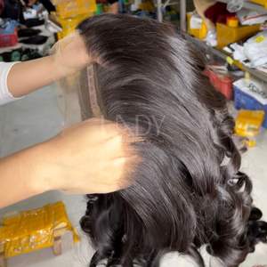 ผมต่อจากผมมนุษย์ผมมนุษย์สีธรรมชาติฟูล360เอชดีลูกไม้เด้งด้านหน้า - Product Image 2