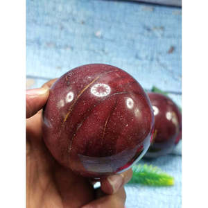 Sphère/boule en pierre de jaspe Mookaite naturelle - Guérison énergétique/Reiki/cristal - Diamètre de 3 pouces et 275 g (0,61 lb) - UNE PIÈCE - Product Image 5