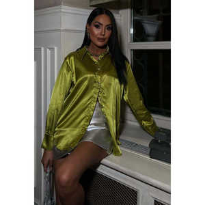 Camisa de Fiesta de Satén Premium 3438, Elemento de Moda Sencillo - Product Image 6