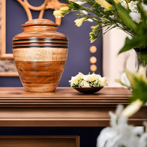 Urnes de crémation chrétiennes artisanales de haute qualité pour les cendres fournitures funéraires en gros urne en bois abordable de l'usine du Vietnam - Product Image 5