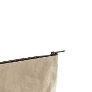 Practical <b>Large</b> Capacity Zippered Jute/Canvas Makeup Organizer <b>Bag</b> Holographic Gusseted <b>Cosmetic</b> Pouch - Product Image 2