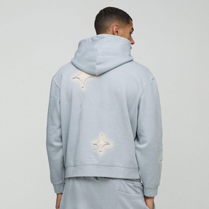Meilleure Qualité Offre Spéciale Nouveau Style Hommes Distressed Hoodie Usine Conception Propre Haute Demande De Base Coton Mélangé Distressed Hoodie - Product Image 2