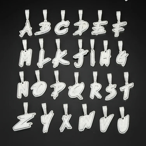 Men Hip Hop Jewelry Personalized Custom VVS Moissanite <b>Letter</b> Pendant Iced Out 925 Sterling Silver Rapper Initial Name Pendant - Product Image 4