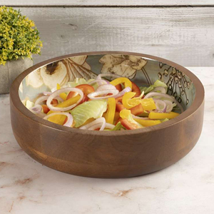 Nouvel arrivage Bol en bois imprimé en émail fait à la main Bol totalement sûr pour servir des collations salade Ustensiles de cuisine en bois meilleur cadeau - Product Image 5