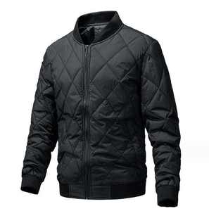 Chaqueta Bomber Cortavientos Acolchada de Poliéster con Relleno de Algodón para Hombre, Cuello Alto Elástico de Lona, Cremallera de Invierno, Transpirable, para Exteriores, OEM - Product Image 3