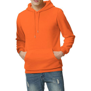 Mens Cusotm Impreso Pullover Canguro Sudadera Naranja - Product Image 1