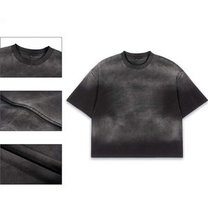 Camisetas de lavado ácido de algodón Ropa de hombre de alta calidad Ropa de moda - Product Image 3
