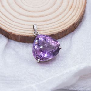 New Arrival Natural Amethyst Gemstone 925 <b>Solid</b> Sterling Silver <b>Gold</b> IGI Certified Handmade Women <b>Pendant</b> Jewelry for Wholesale - Product Image 1
