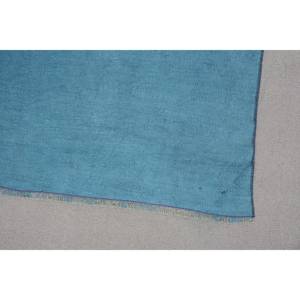 Tapis turc vintage moderne 2.7 X 11.8ft fait à la main bleu Patchwork Rectangle Design laine Viscose matériel Latex pour Teen Living - Product Image 5