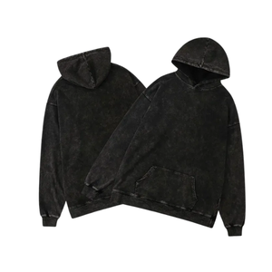 Jersey de lavado ácido de peso pesado personalizado de fabricante OEM, Sudadera con capucha de ajuste Vintage de gran tamaño, bordado de diamantes de imitación para el verano - Product Image 3