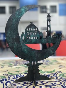 Centro de mesa islámico hecho a mano de metal de alta calidad con patrones detallados para la celebración del Ramadán - Product Image 6