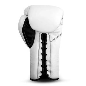 Gants de boxe en EVA et cuir blancs et noirs à lacets pour le sparring et l'entraînement - Product Image 4