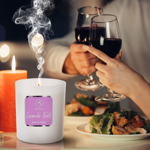 Vela Aromática de Cera de Soya Aromatika Lavender Fields en Frasco de Vidrio Blanco Mate, Regalo Premium de Aromaterapia para el Día de la Madre - Product Image 5