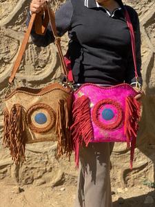 Nouveau Style occidental cheveux sur peau métallique fourrure daim cuir frange sacs haute qualité fourrure cuir Unique moyen Concho frange sacs - Product Image 4