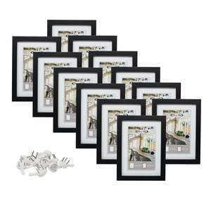 Ensemble de 12 cadres photo en résine noire 13 x 18 cm - Product Image 1