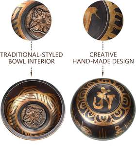 Bols chantants de vente chaude bol antique en métal en laiton de conception peinte avec un bol chantant tibétain de conception de forme multiple - Product Image 4