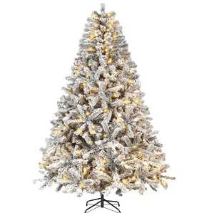 Pre-lit Led classico artificiale floccato albero di natale con effetto neve casa e decorazione natalizia albero migliore