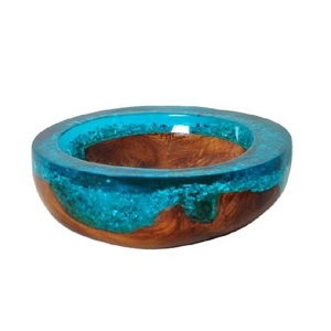 Cuenco de resina artístico hecho a mano con textura de mármol brillante, diseño pulido adecuado para sala de estar o decoración del hogar - Product Image 3