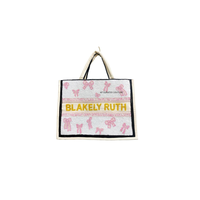 Bolsos Tote Bordados a Mano con Cuentas, Diseño Sólido, Cierre de Cremallera, Diseño Abierto, Nombres Personalizados, Logotipo, Lona Resistente, Estilo Vintage