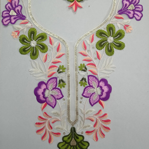 แผ่นปะติดคอปกและเลื่อมปักแสนสวยสำหรับงานแต่งงานชุดส่าหรีคุติใช้ตามบูติก - Product Image 1