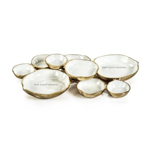 Fancy Decorative 9 Section <b>Bowls</b> Cluster <b>White</b> Coated for Home and Wedding Tabletop Dry Fruit Dates <b>Serving</b> <b>Bowls</b> - Product Image 2