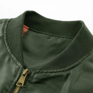 Chaqueta Varsity de Lona para Hombre, Estilo Casual Vintage, Impermeable, Transpirable, Cortavientos, de Manga Larga, con Cuello Alto y Bordado - Product Image 6