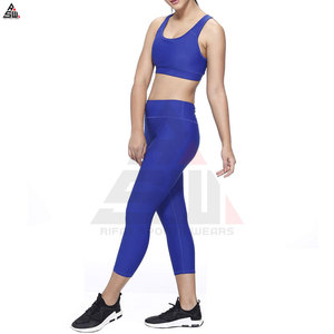 Ropa de Yoga para Mujer con Logotipo Personalizado, Talla Grande, Transpirable, de Secado Rápido, Conjunto de 2 Piezas, Cuello Redondo, Cintura Elástica, Spandex/Poliéster Sólido, Venta al Por Mayor - Product Image 6