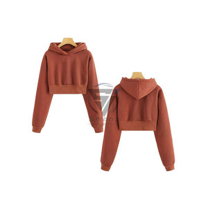 Sweat à capuche court personnalisé pour femme, 100 % coton, respirant, style streetwear, tendance et abordable - Product Image 4