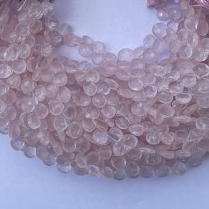 6mm 8mm 10mm piedra de cuarzo rosa Natural forma de corazón facetado Briolette gotas hebras de cuentas para la fabricación de joyas collar pulsera - Product Image 2