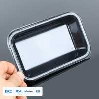 Hengmaster Palette d'avion rectangulaire jetable Plateau alimentaire en plastique CPET recyclable Assiettes en plastique chauffées au micro-ondes Bols
