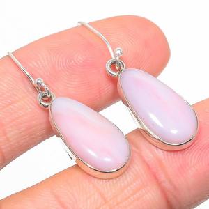 Boucles d'oreilles en argent Sterling 925 de Style Boho faites à la main pour femmes pierre précieuse de Quartz Rose avec placage à l'or cadeau de conception classique à la mode - Product Image 2