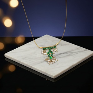 Conjuntos de colgantes antiguos de la mejor calidad, conjunto de joyas de 21cm y 8g para uso festivo, collar de compromiso de proveedor indio - Product Image 1