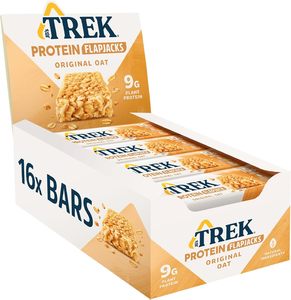 Trek High Protein Flapjack Original Oat, 50 g - Gluten Free <b>Bars</b> – (Pack of 16 <b>Bars</b>) - Product Image 1