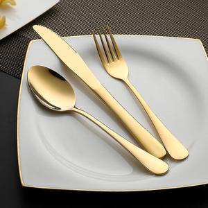 Produit le plus vendu Ensemble de cuillères et de fourchettes en laiton de bonne qualité pour la maison, les fêtes, l'hôtel, utilisation de la vaisselle, ustensiles de table, ensemble de couverts dorés - Product Image 2