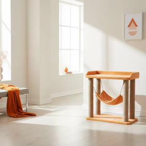 ที่นอนแมวคุณภาพสูง Amistar Tangerine Dream พร้อมที่ลับเล็บแบบเปลญวนสำหรับแมวทุกขนาด - Product Image 2