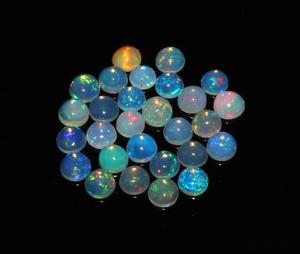 28-Piece Loose 5mm Ethiopian Opal Cabochons Natural Round Shape Gemstones in Bulk Lot - Product Image 2