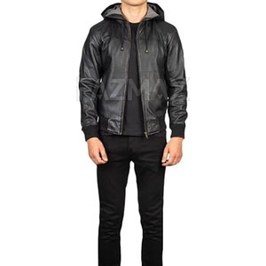 Sweats à capuche de bonne qualité pour hommes en taille adulte Meilleur prix Sweats à capuche en cuir pour hommes en stock Sweats à capuche en cuir pour hommes - Product Image 5