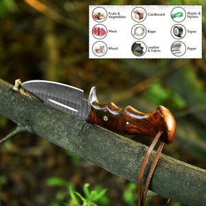 Ventes en gros de couteaux PRESTIGE BLADES, fabrication sur mesure, support OEM, couteau à pointe tombante en acier damas fait à la main, poignée en bois pour une prise en main parfaite, pour l'extérieur - Product Image 4